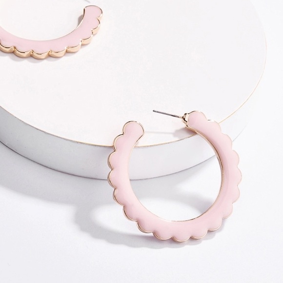 • Eden • Scalloped Enamel Hoops - Picture 4 of 4